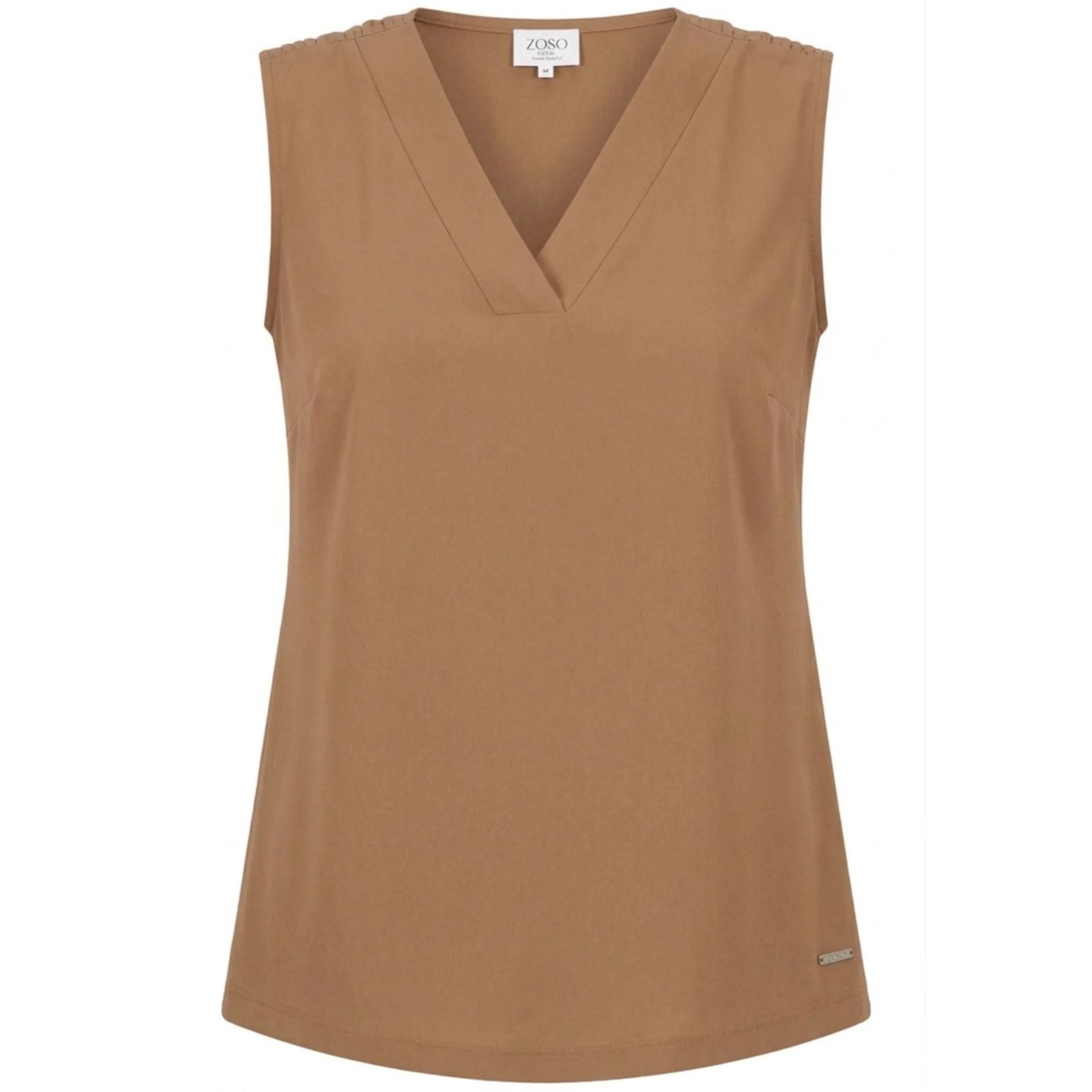 Summer Camel mouwloze travel top Suzette