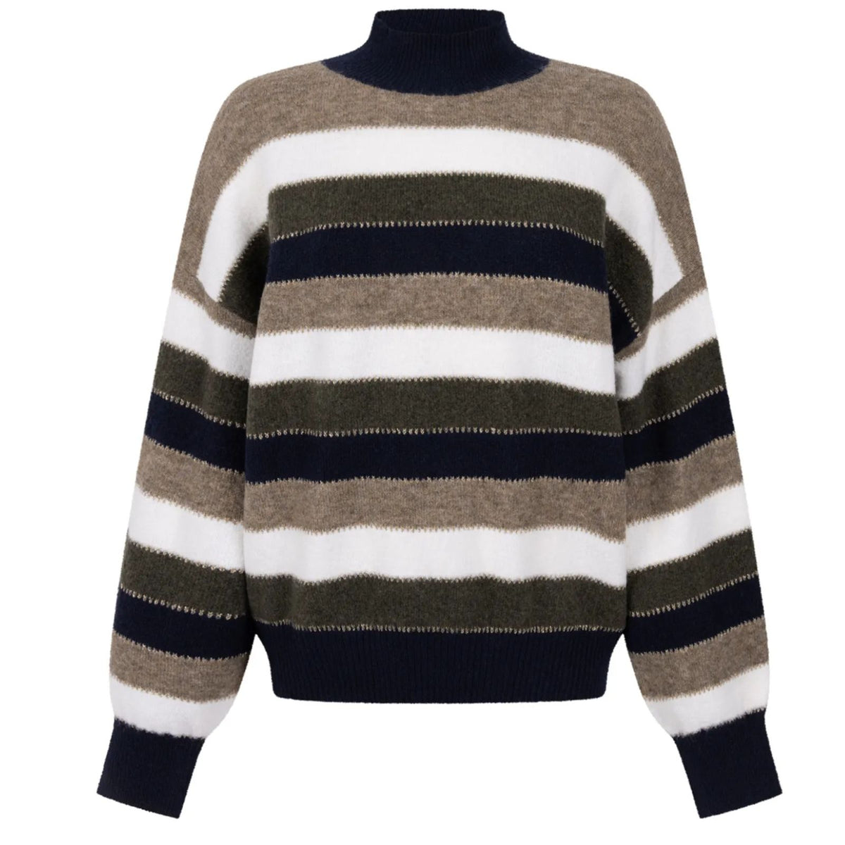 Donkerblauw met groene knitted sweater Lesly