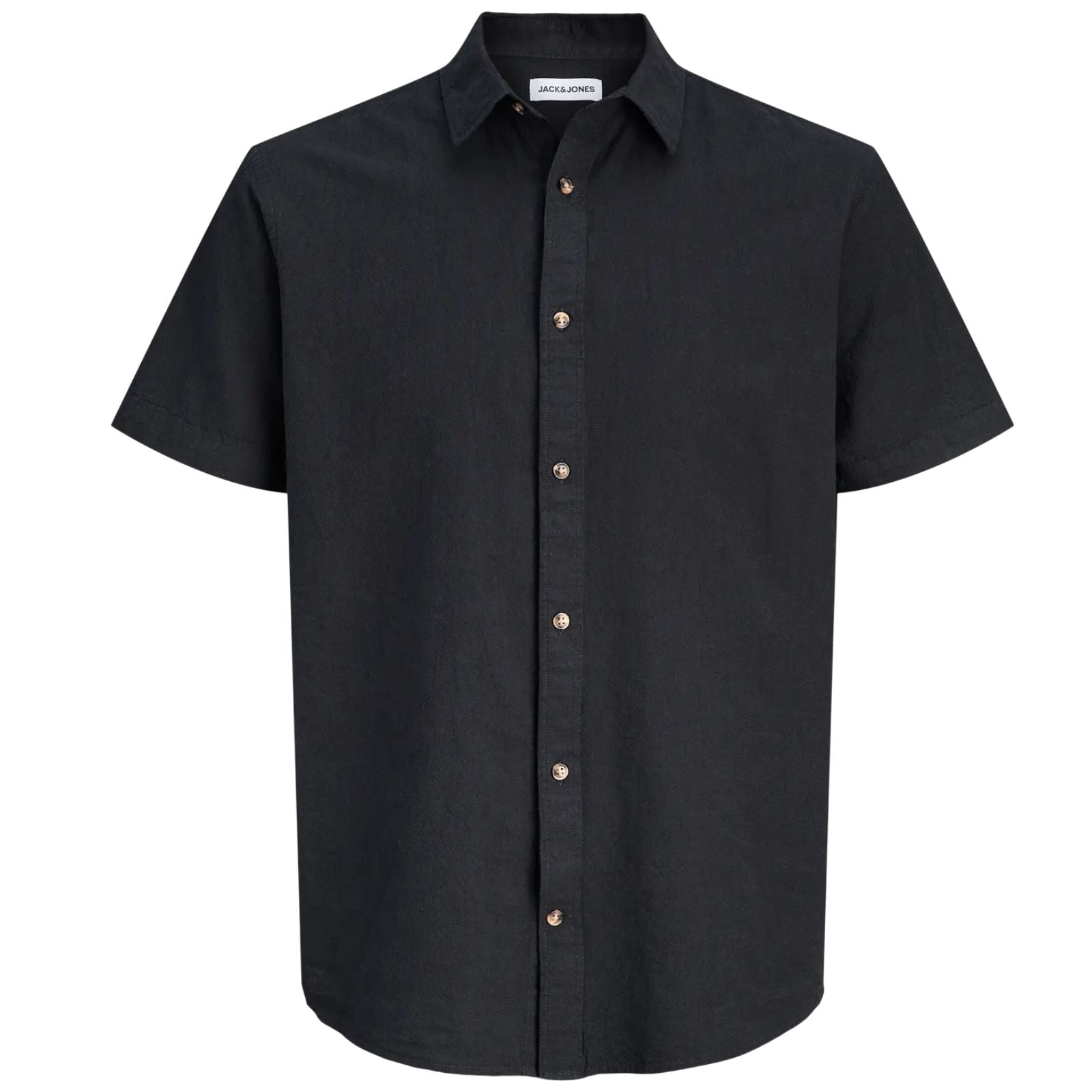 Zwart blend shirt Summer Linen - Capuchon Fashion