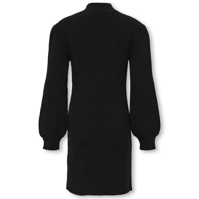 Zwart gebreide ribbel jurk Katia - Capuchon Fashion
