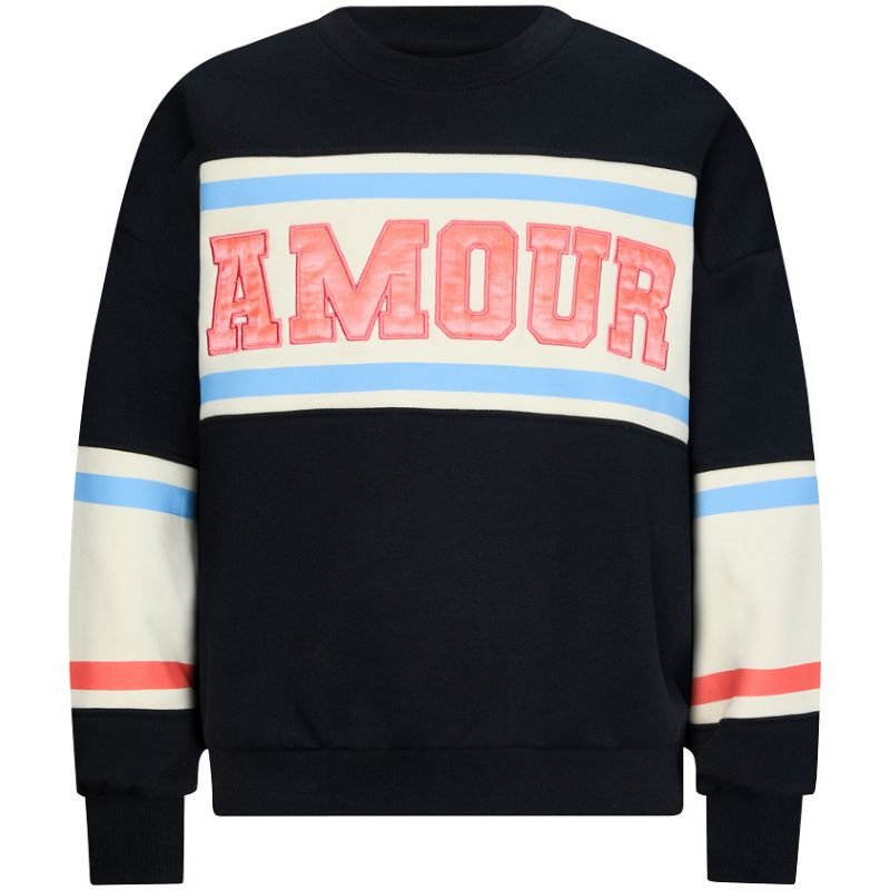 Zwart geprinte Amour sweater Gwen - Capuchon Fashion