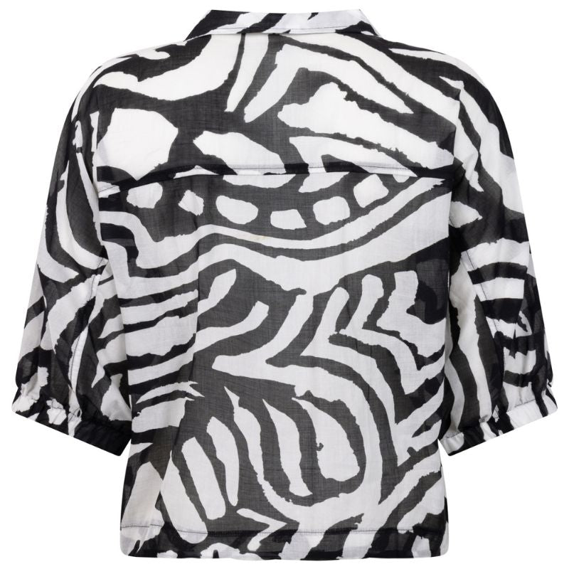 Zwart geprinte blouse Ciska - Capuchon Fashion
