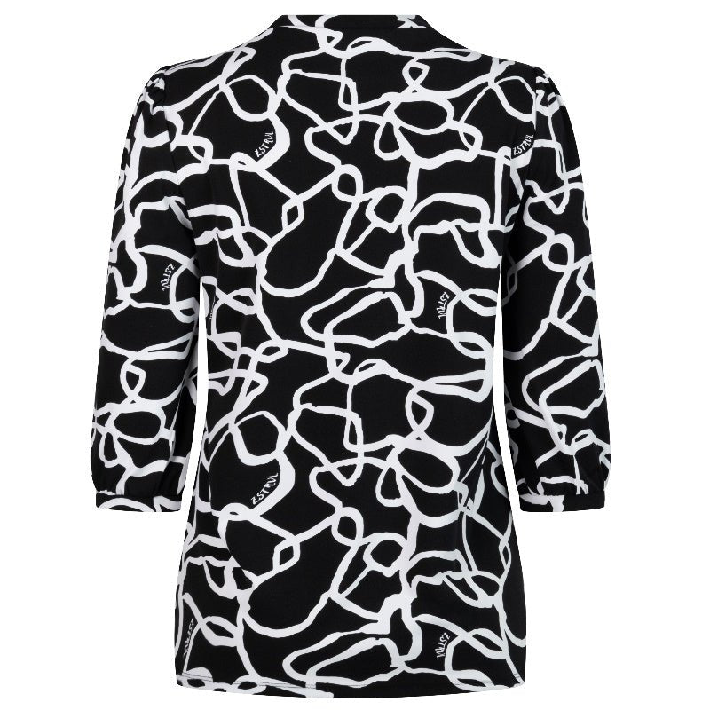 Zwart geprinte blouse Erica - Capuchon Fashion