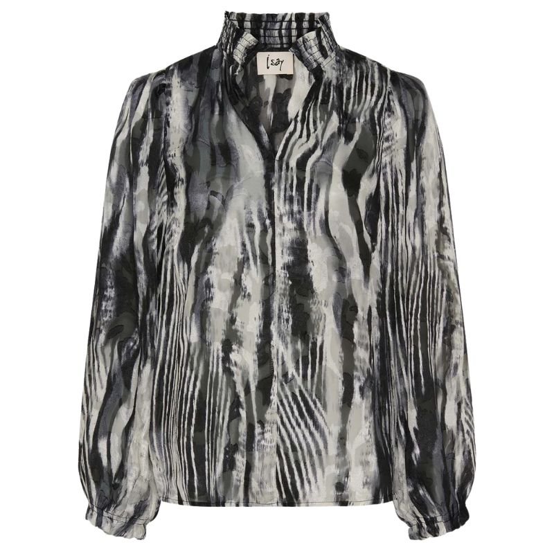 Zwart geprinte blouse Vibse - Capuchon Fashion