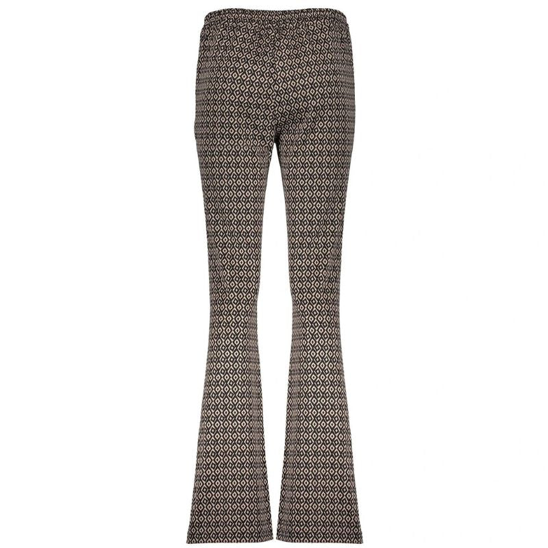 Zwart geprinte jacquard broek 41552 - Capuchon Fashion