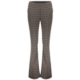 Zwart geprinte jacquard broek 41552 - Capuchon Fashion