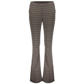 Zwart geprinte jacquard broek 41552 - Capuchon Fashion