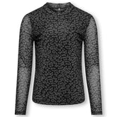 Zwart geprinte longsleeve Erica - Capuchon Fashion