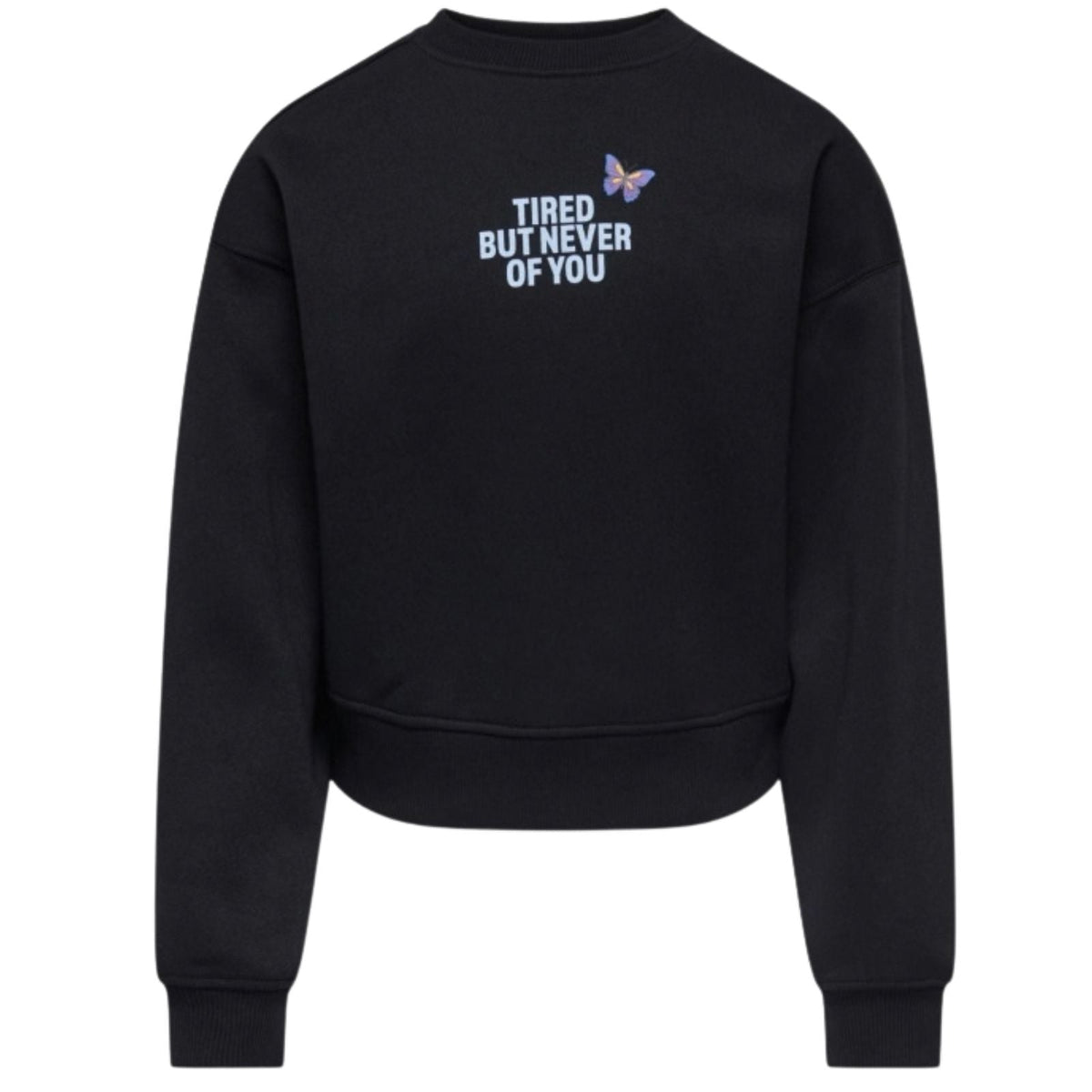 Zwart geprinte o-neck sweater Hima - Capuchon Fashion