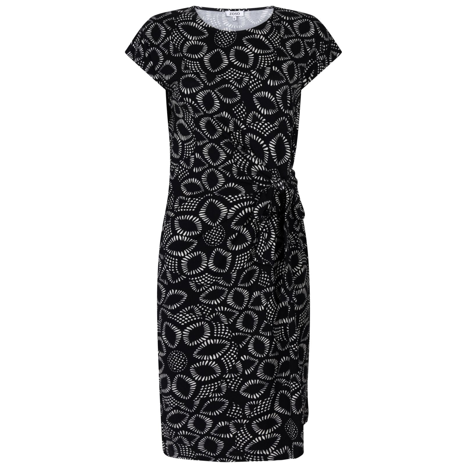 Zwart geprinte viscose jurk Eliza - Capuchon Fashion