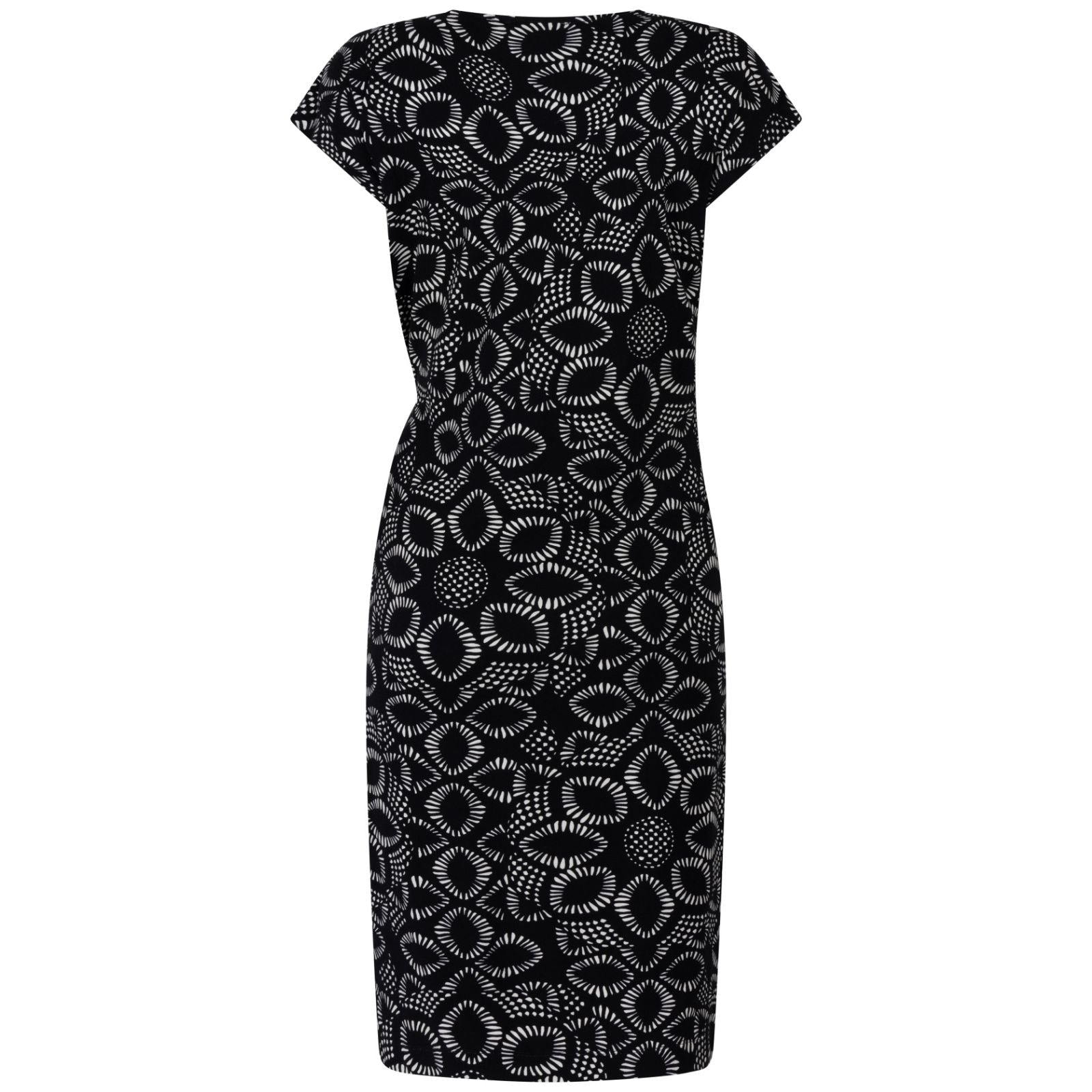 Zwart geprinte viscose jurk Eliza - Capuchon Fashion