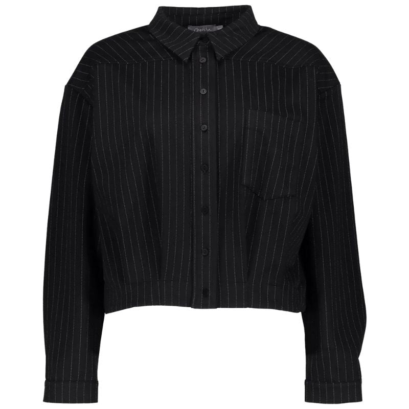 Zwart gestreepte bomberjacket 55721 - Capuchon Fashion