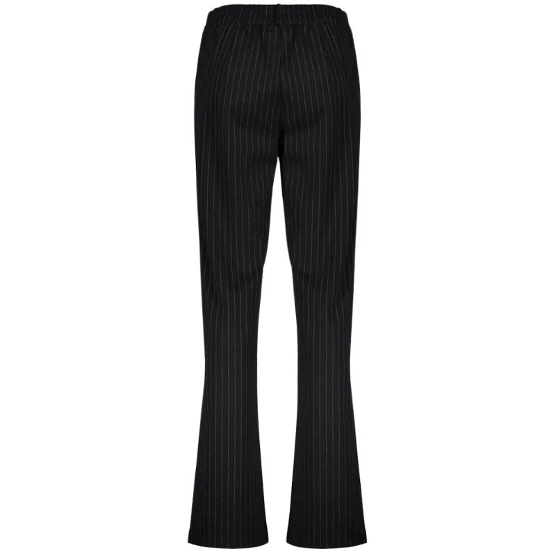 Zwart gestreepte flared broek 51680 - Capuchon Fashion
