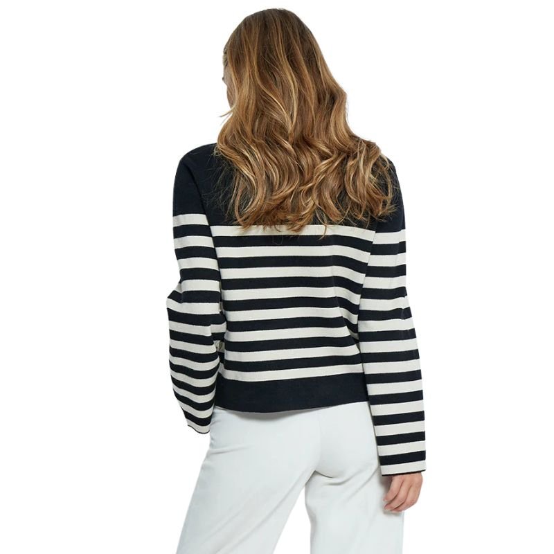 Zwart gestreepte pullover Lupi - Capuchon Fashion