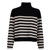 Zwart gestreepte pullover Lupi - Capuchon Fashion