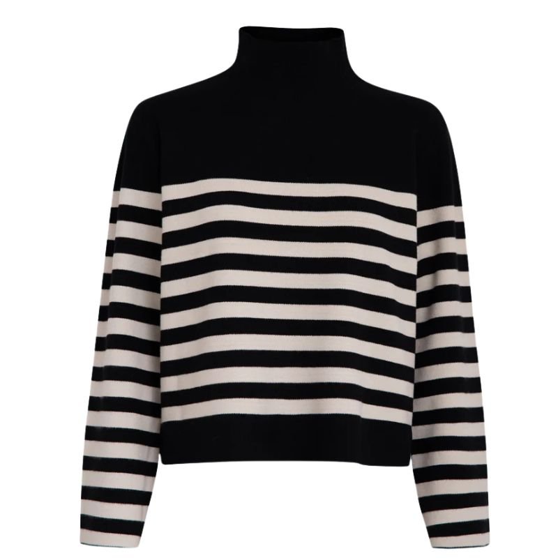 Zwart gestreepte pullover Lupi - Capuchon Fashion