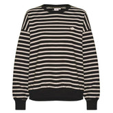 Zwart gestreepte sweater Gila - Capuchon Fashion