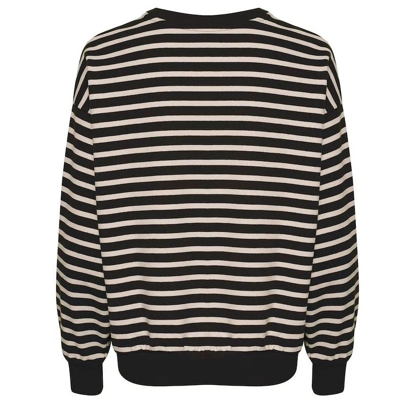 Zwart gestreepte sweater Gila - Capuchon Fashion