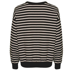 Zwart gestreepte sweater Gila - Capuchon Fashion