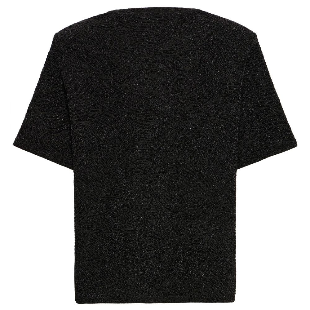 Zwart glinsterend t-shirt Nareen - Capuchon Fashion