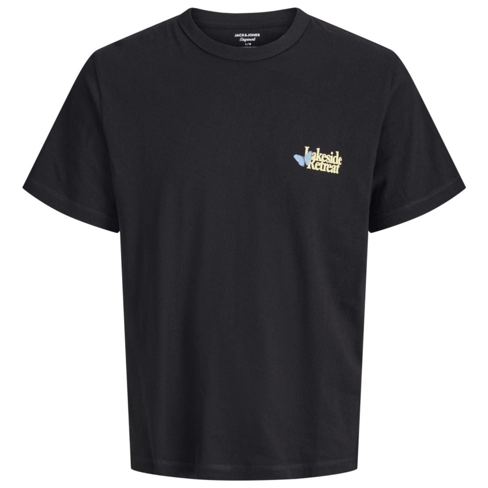 Zwart graphic multicolor t-shirt Montauk - Capuchon Fashion