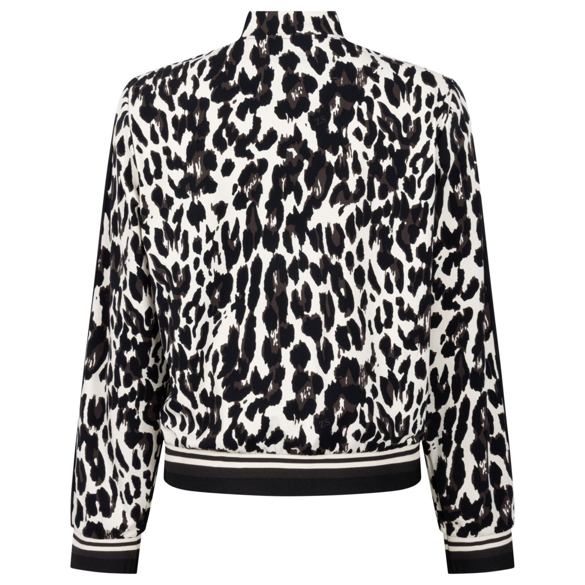 Zwart met espresso geprinte travel jacket Nicoline - Capuchon Fashion