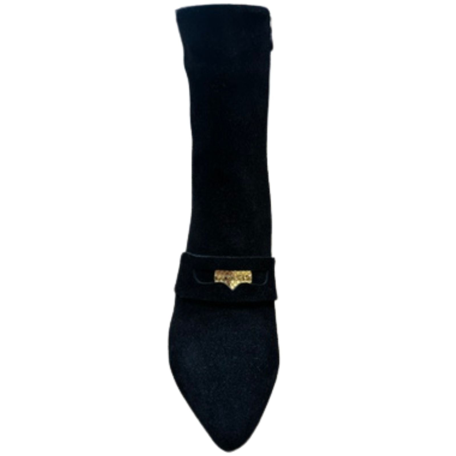 Zwart met gouden detail laars Aura - Capuchon Fashion