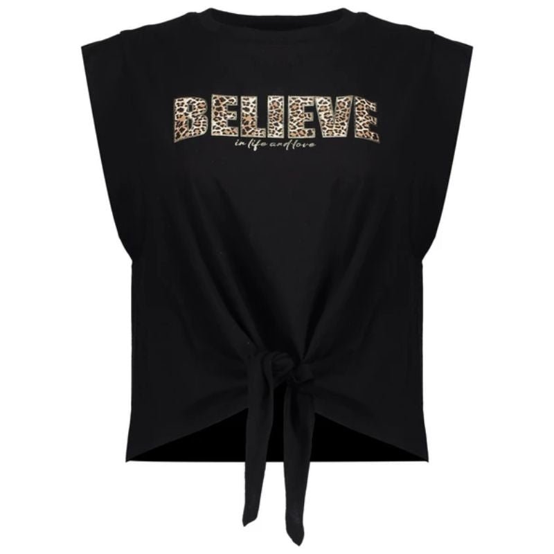 Zwart t-shirt Believe Animal 52411 - Capuchon Fashion