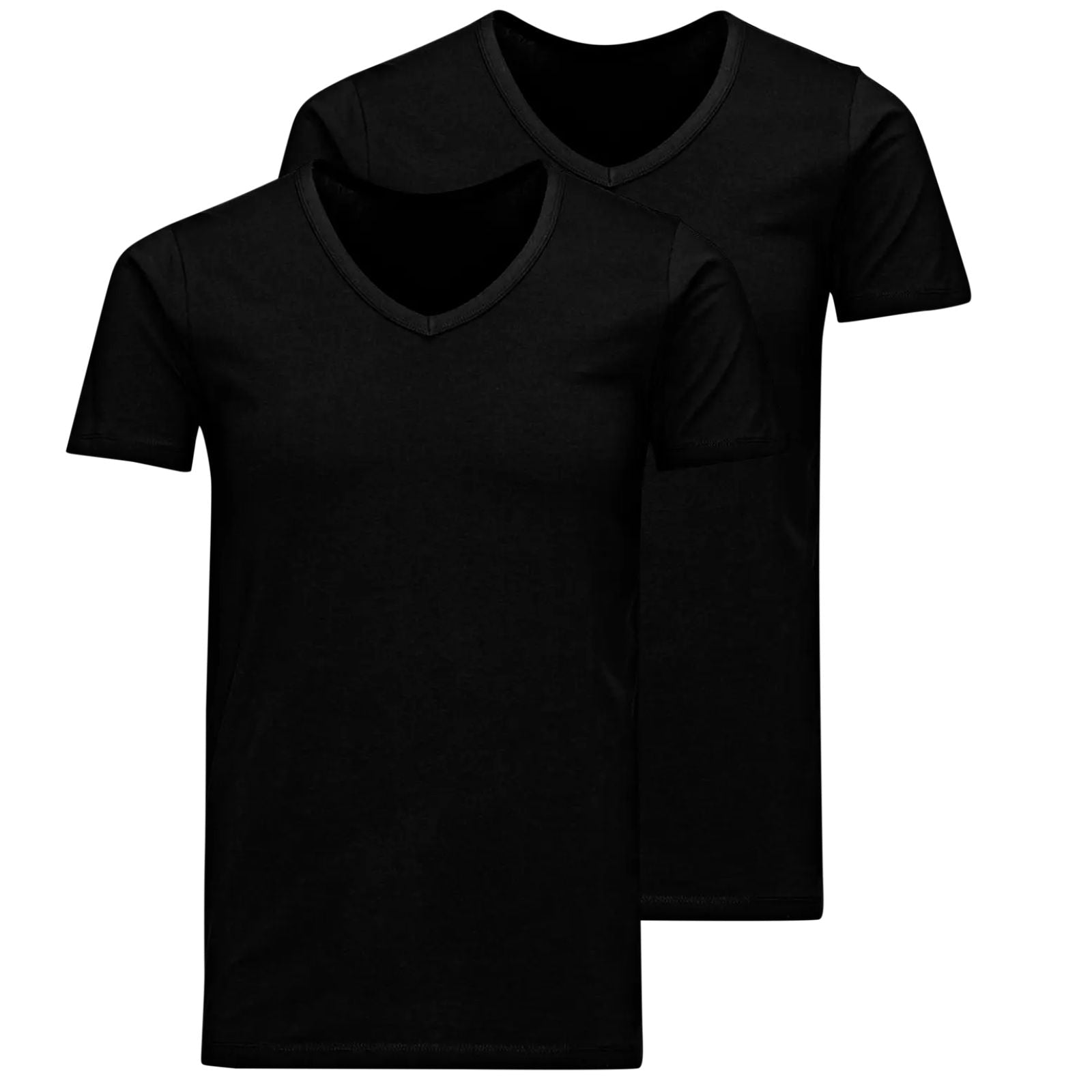 Zwarte 2 - pack v - neck t-shirt Basic - Capuchon Fashion