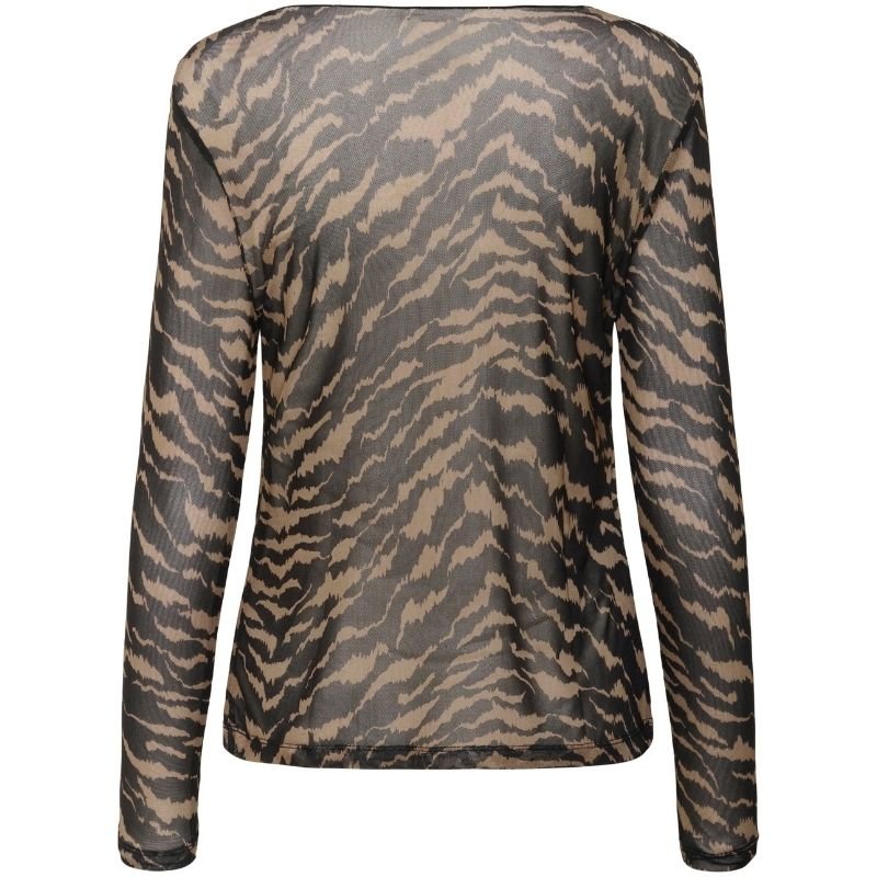 Zwarte animal geprinte top Zulvir - Capuchon Fashion