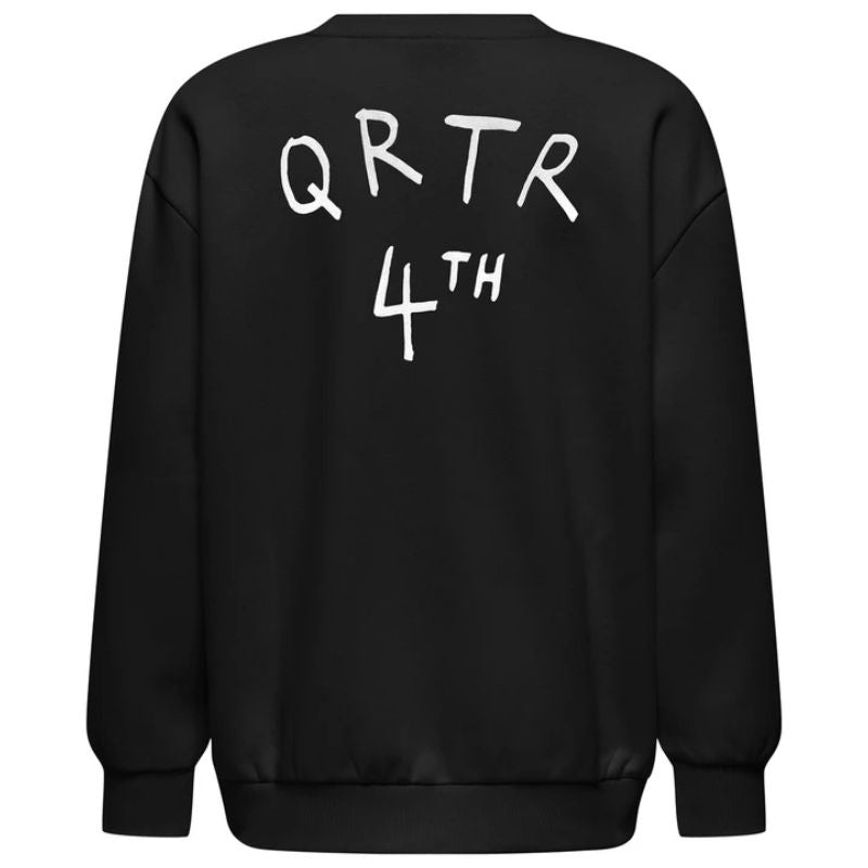 Zwarte backprint crew neck Kyrie - Capuchon Fashion