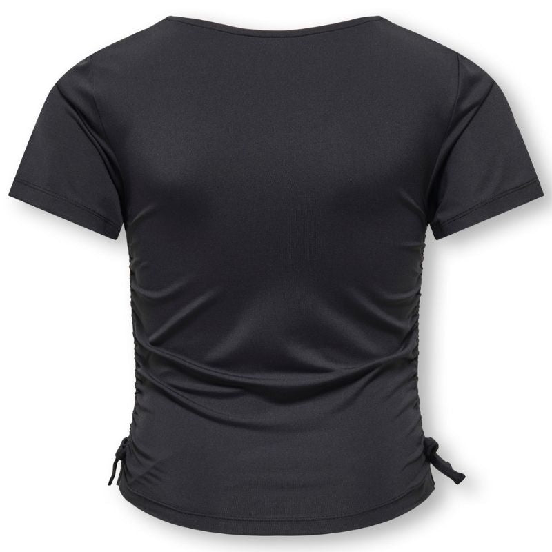 Zwarte basic strikdetail top Ea - Capuchon Fashion