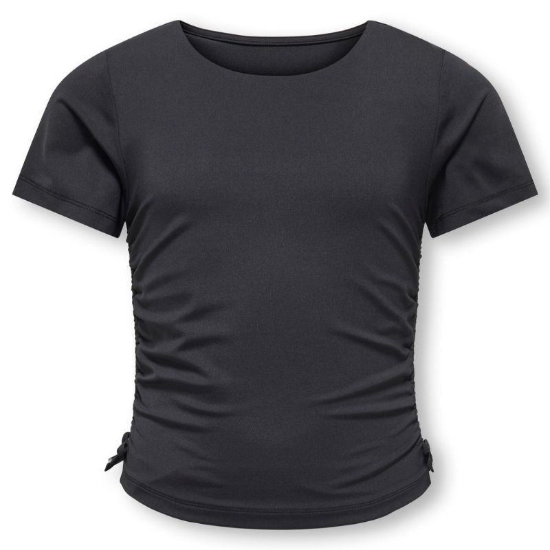 Zwarte basic strikdetail top Ea - Capuchon Fashion