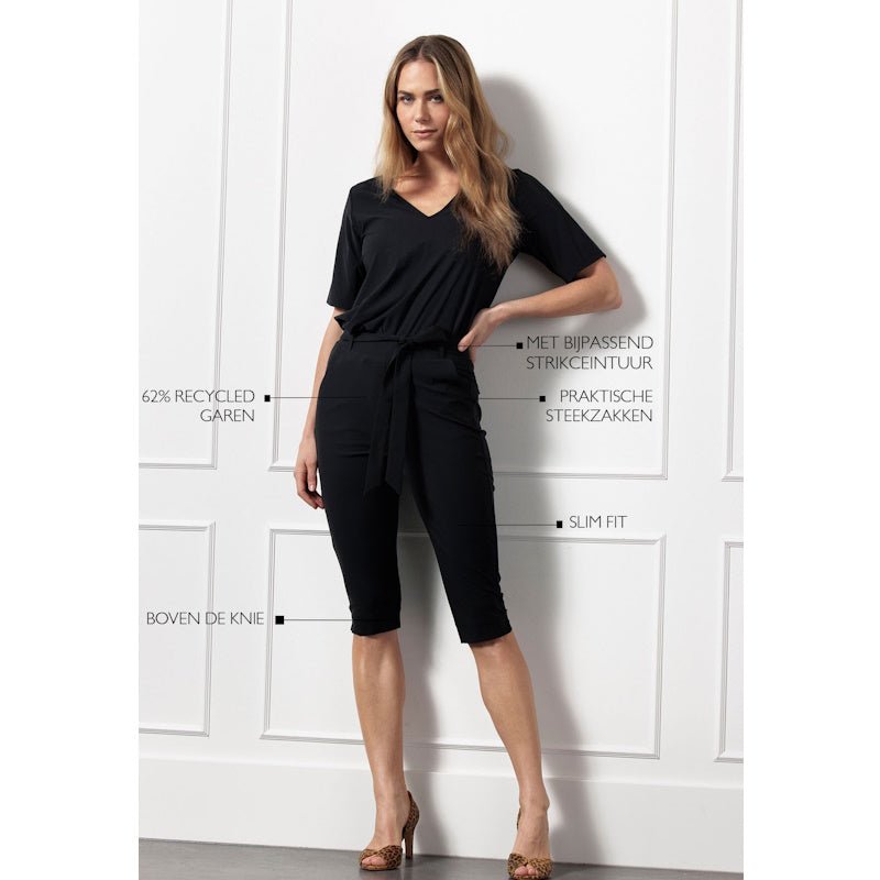 Zwarte basic travel capri Hanna - Capuchon Fashion