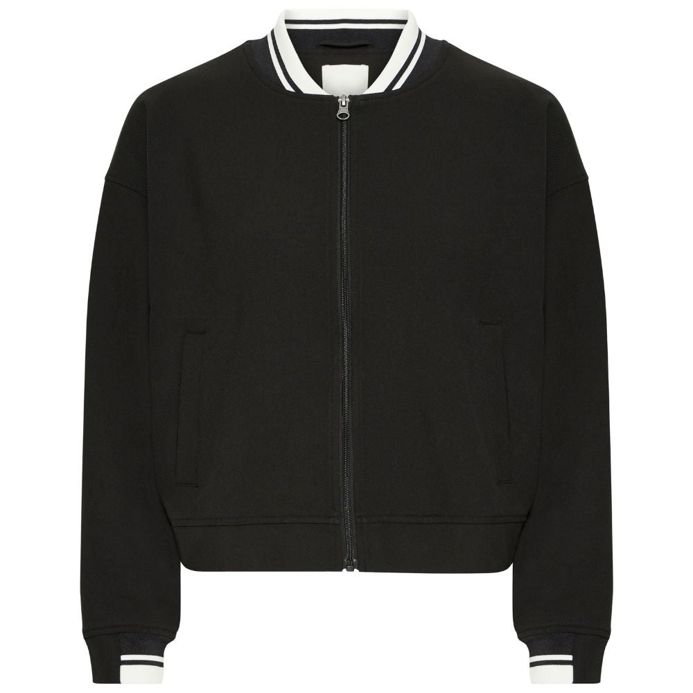 Zwarte bomber jacket met rits Kyrra - Capuchon Fashion