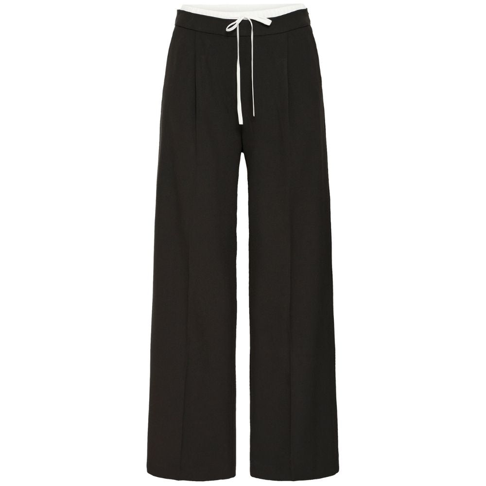 Zwarte broek met witte boord Kyrra - Capuchon Fashion