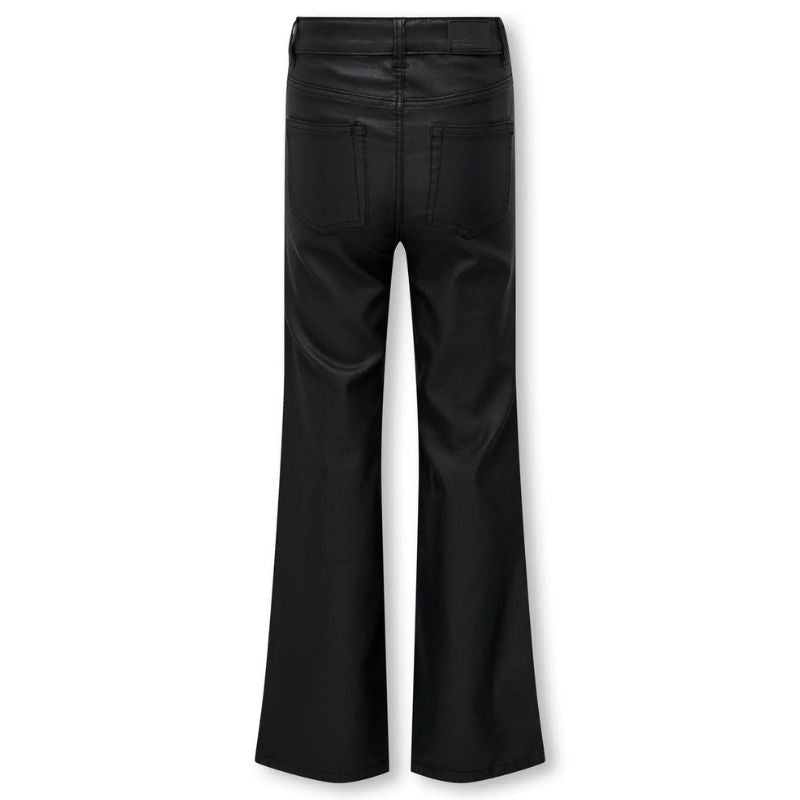 Zwarte coated wide pant Juicy - Capuchon Fashion