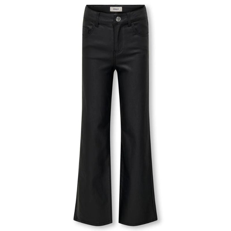 Zwarte coated wide pant Juicy - Capuchon Fashion