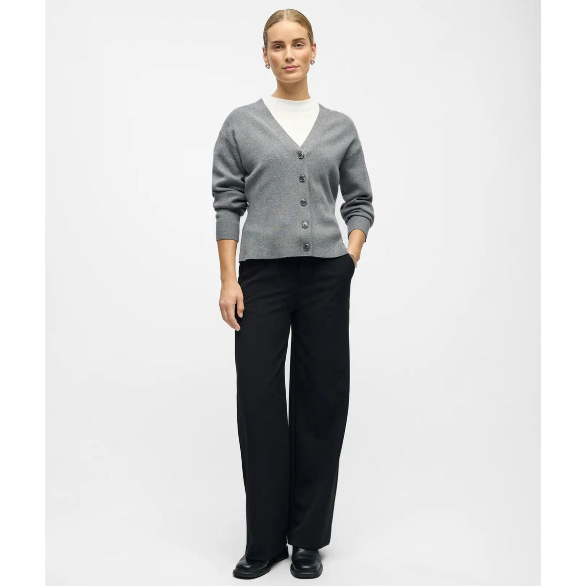 Zwarte effen wide fit pantalon Lisa - Capuchon Fashion
