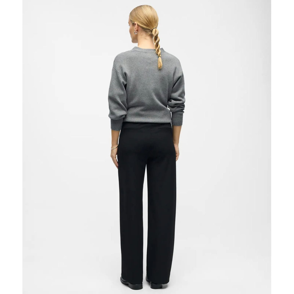Zwarte effen wide fit pantalon Lisa - Capuchon Fashion