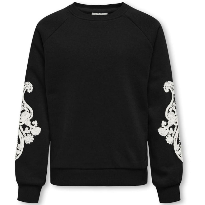 Zwarte embroidery sweat Easton - Capuchon Fashion