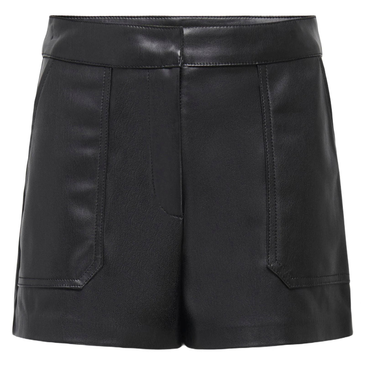 Zwarte faux leather short Tricia - Capuchon Fashion