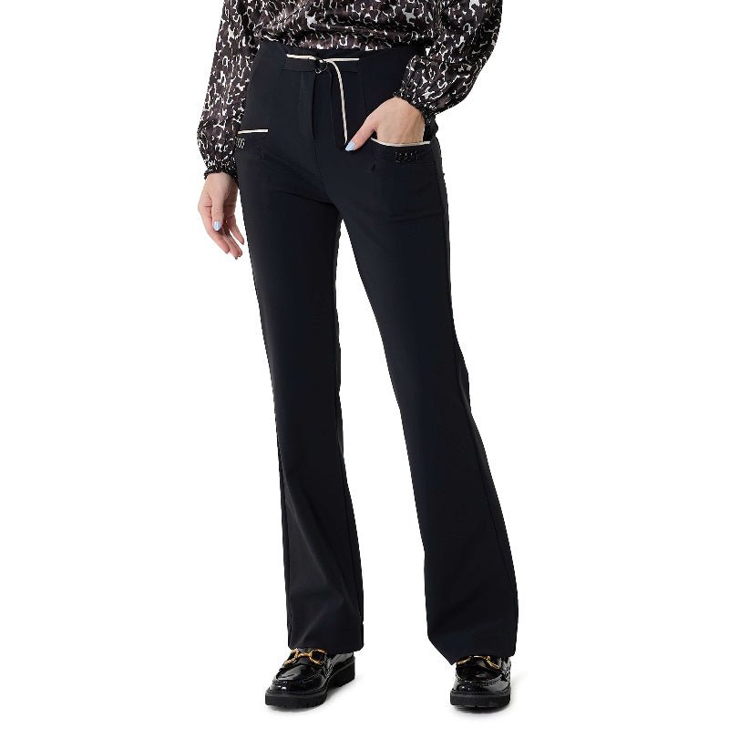 Zwarte flair broek Buckle - Capuchon Fashion