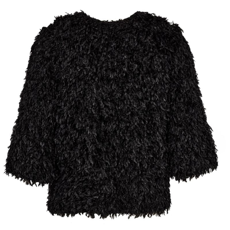 Zwarte franje v-hals blouse Nola - Capuchon Fashion