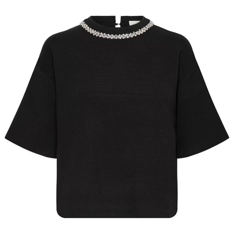 Zwarte glitter knit pullover Dorise - Capuchon Fashion