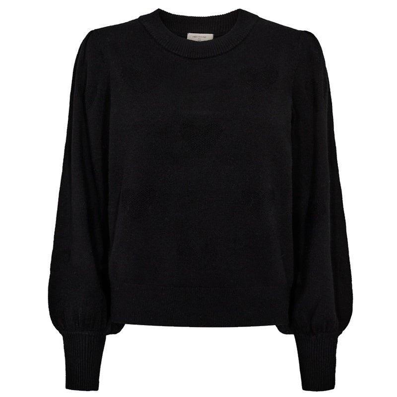Zwarte hart jacquard pullover Alfa - Capuchon Fashion