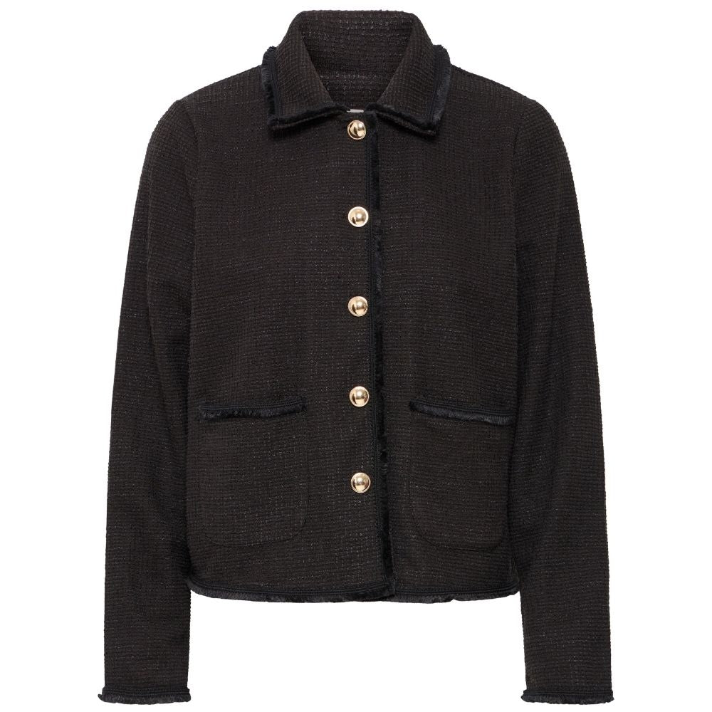 Zwarte jacket Kate Fringe - Capuchon Fashion