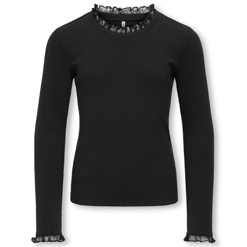 Zwarte kanten detail top Leslie - Capuchon Fashion