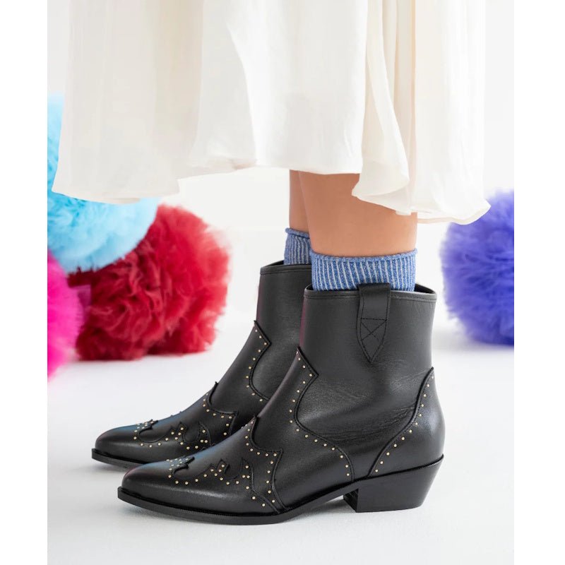 Zwarte laars Lyon Studs - Capuchon Fashion