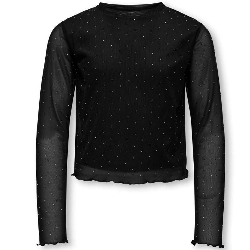Zwarte longsleeve Jada Rhinestone - Capuchon Fashion